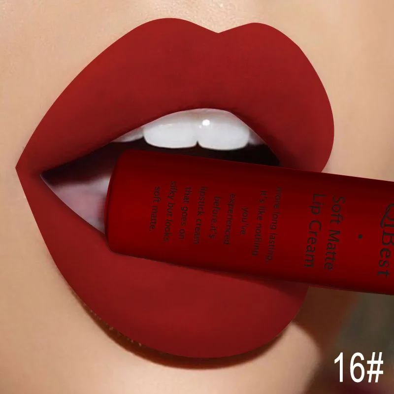 1 lápiz labial líquido mate desnudo resistente al agua brillo de labios duradero terciopelo Sexy esmalte de labios rojo tinte negro lápiz labial maquillaje