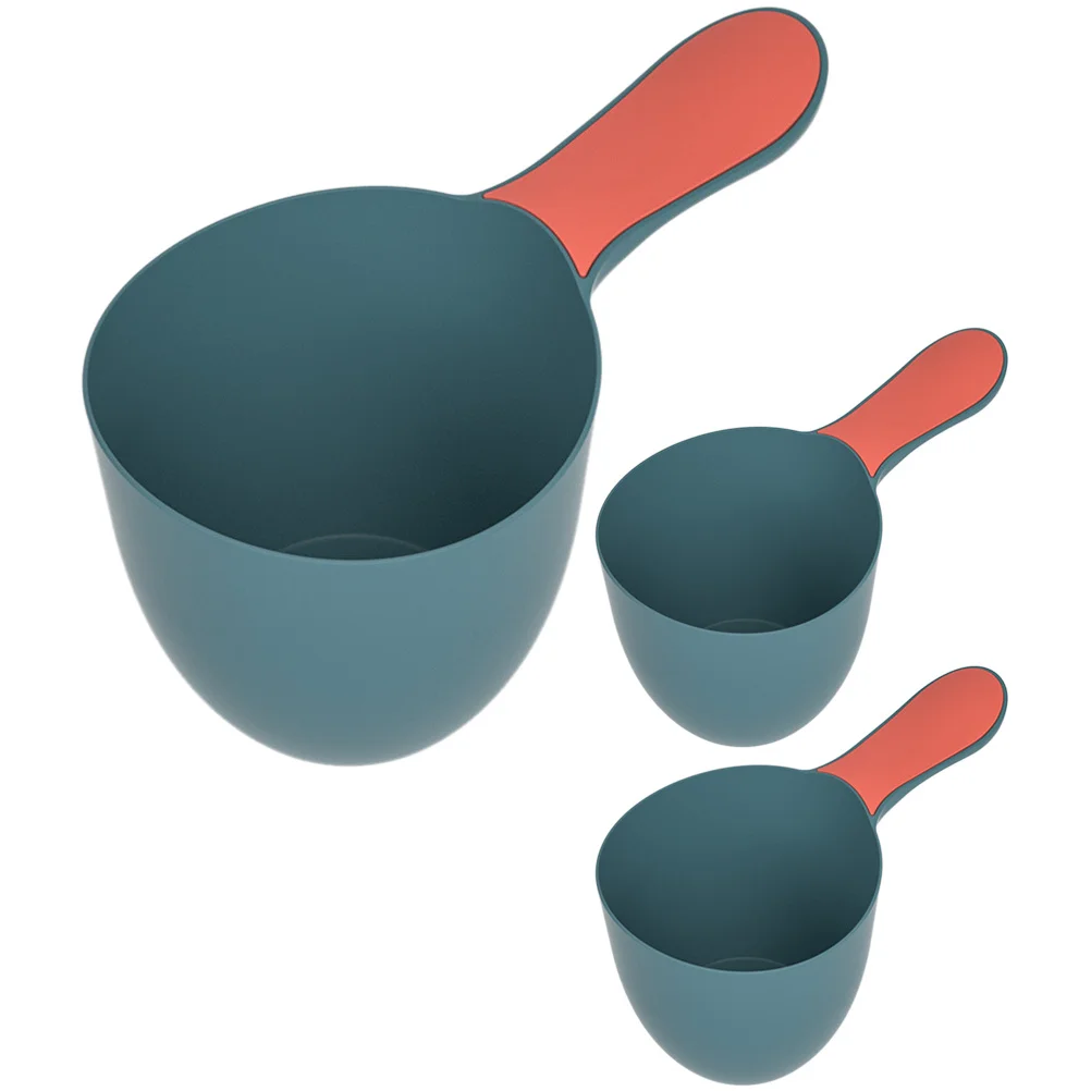 3 قطعة مغرفة مياه الحمام البلاستيك دش مغرفة للحمام غسل الشعر قابلة لإعادة الاستخدام قحافة مقبض مريح عدم الانزلاق حمام أداة