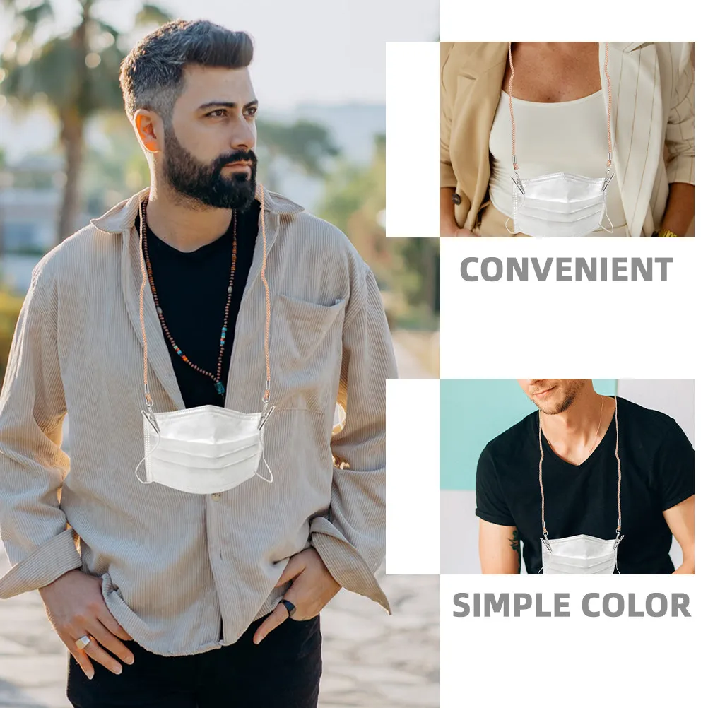 4Pcs Multifunctional Adjustable Napkin Clip Hat Chin Strap Mask Lanyard Holder Portable Anti-Lost Travel Accessory for Cloth