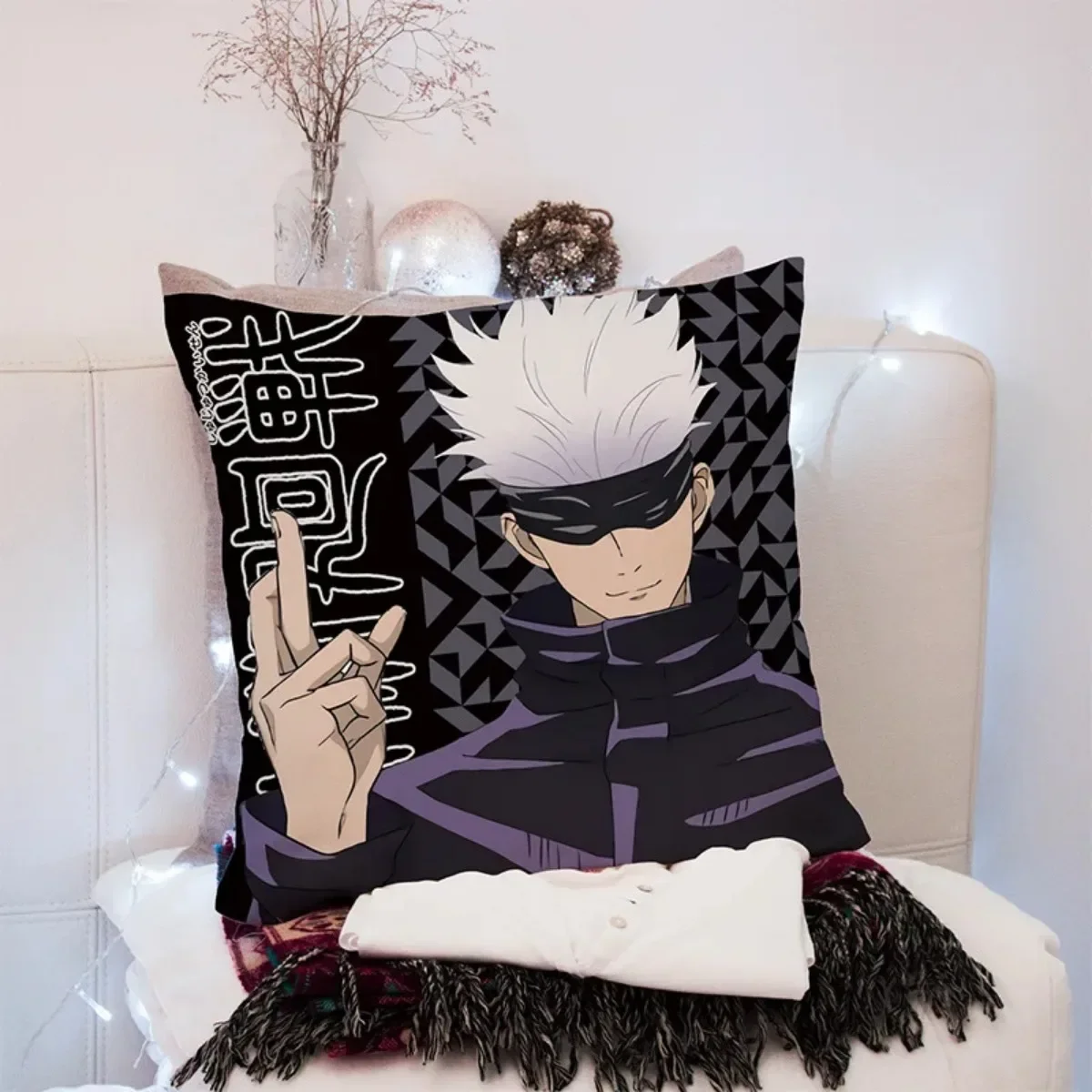 ZENGIA Anime Jujutsu Kaisen Pillow case Gojo Satoru Yuji Itadori Sukuna Pillow Cushion Cover Dakimakura Throw Pillow Case