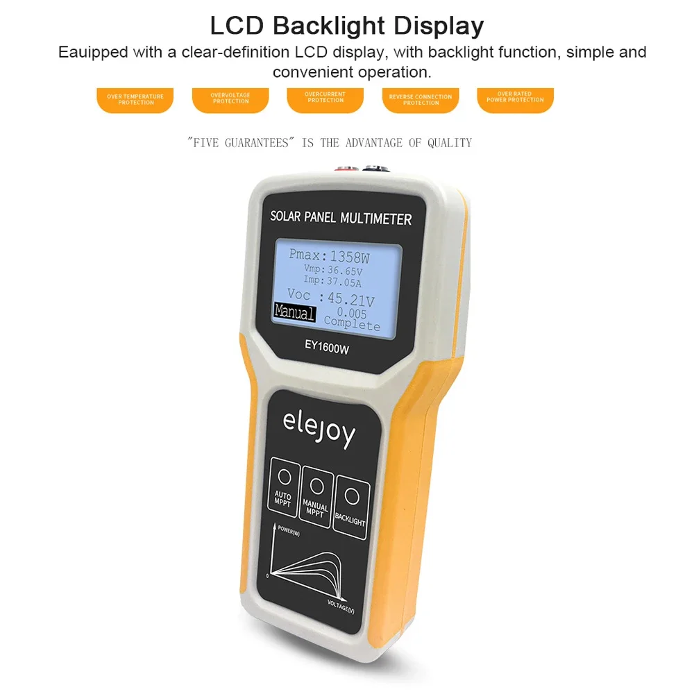 EY1600W EY800W EL400B Solar Panel Tester Photovoltaic Panel Multimeter Auto/Manual MPPT Detect Open Circuit Voltage Power Meter