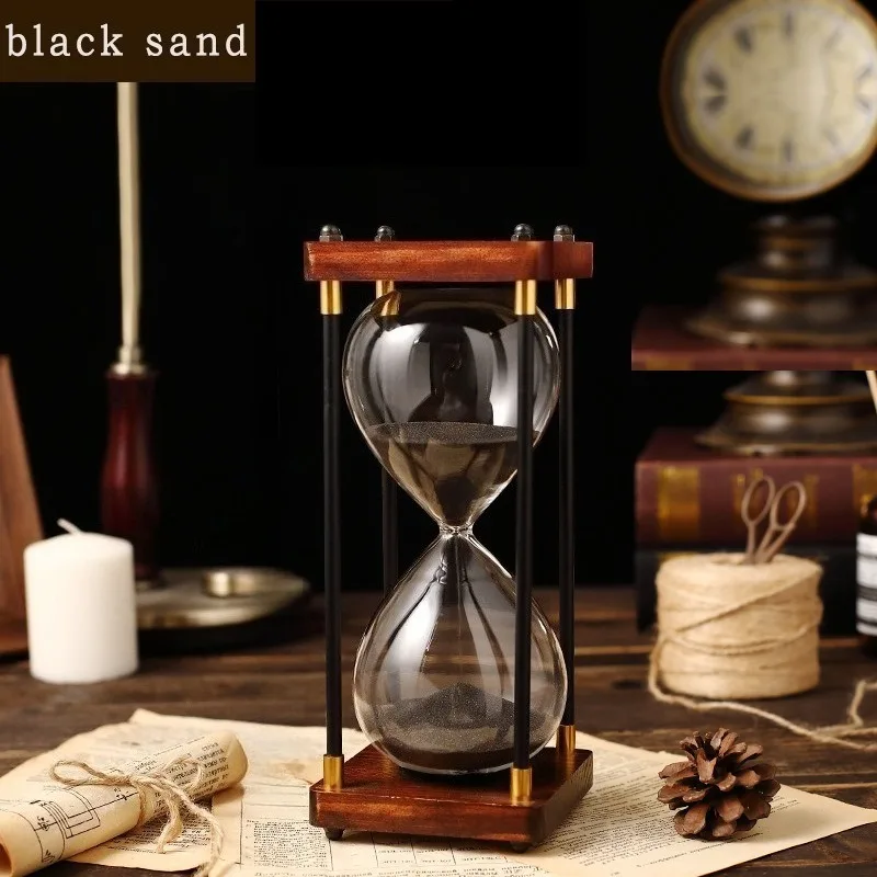 

Solid Wood Vintage Classical Hourglasses Creative Drinks Cabinet Living Room Timer Unbreakable Classical Personal Home Decor