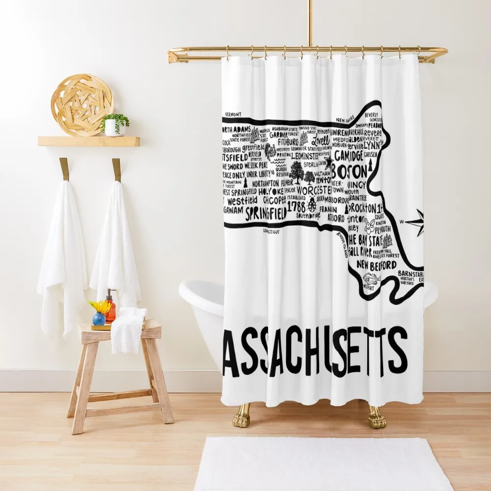 

Massachusetts Map Shower Curtain Bathroom And Shower Products Shower For Bathrooms Window Bathroom For Curtain
