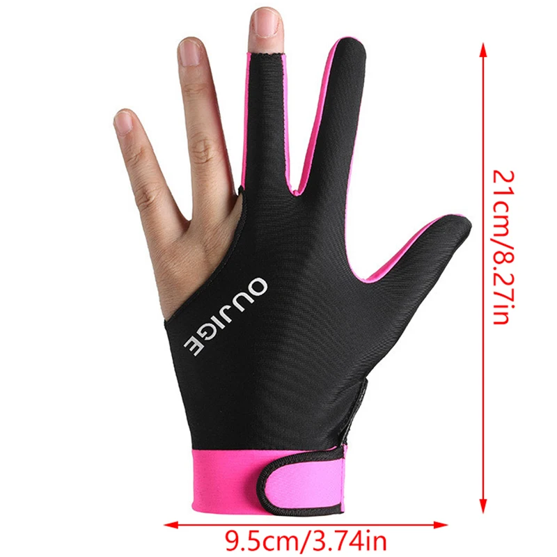 Billiards Glove Left Hand Three Finger Billiard Glove Non Slip Stickers Elasticity Billiard Training Gloves Accessories