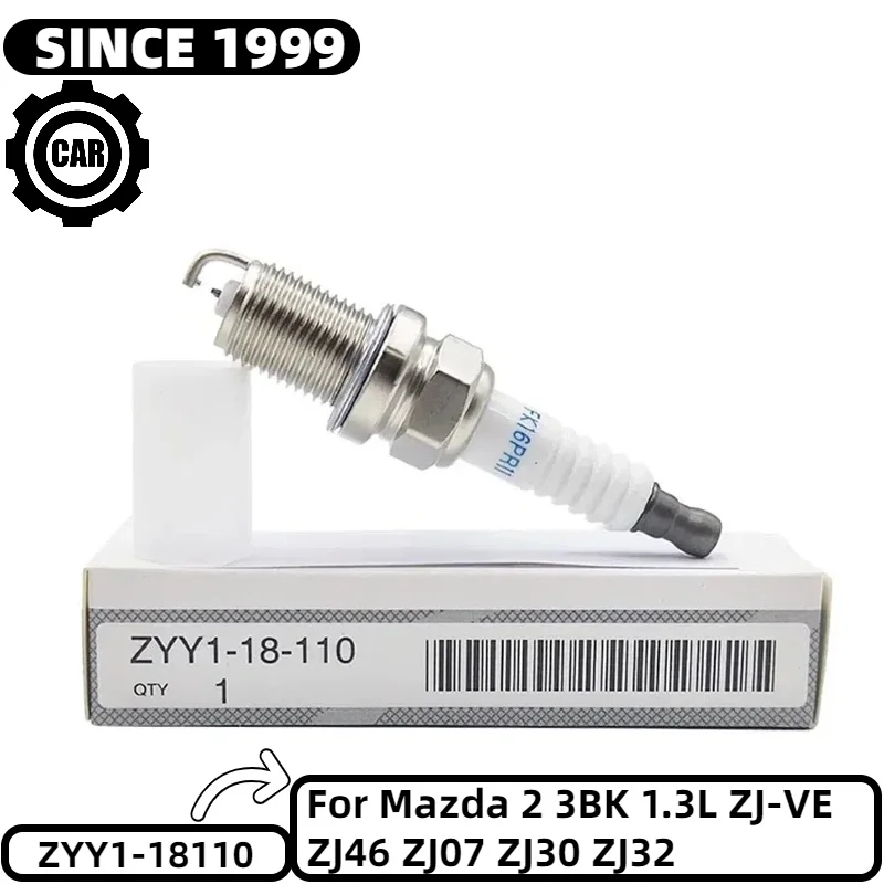 

4PCS Dual Iridium Spark Plug ZYY1-18110 FK16PR11 for Mazda 2 3BK 1.3L ZJ-VE ZJ46 ZJ07 ZJ30 ZJ32 ZYY1-18-110 Car Candles