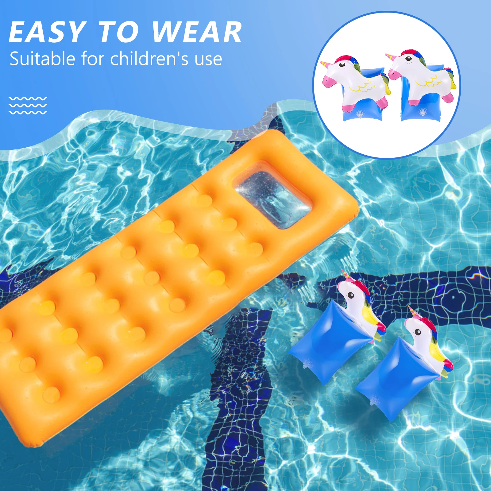 Anéis de braço infláveis, bóias para bebês, flutuadores de piscina para crianças, faixa de natação, braçadeiras