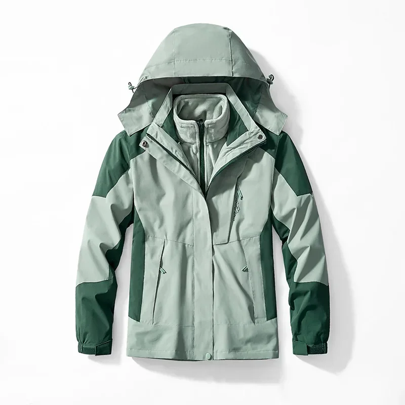 

Парка мужская 3 в 1, уличная куртка, водонепроницаемое Походное пальто, ветровка, пальто, унисекс, комплект из двух предметов, зима