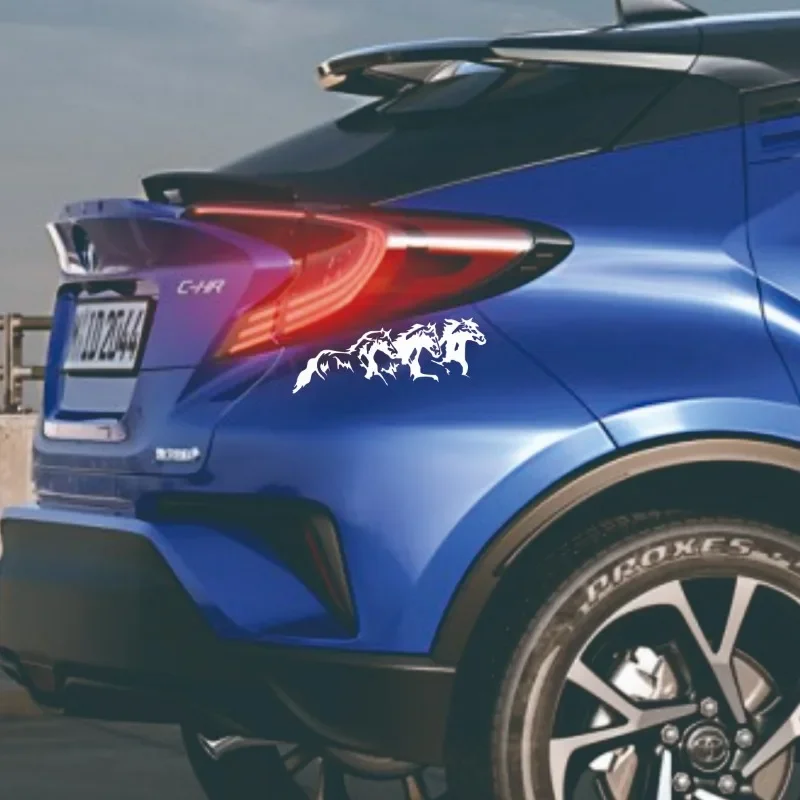 ملصق سيارة من الفينيل على شكل خيول الجري مقاوم للماء ورائع وقابل للإزالة وملصقات سيارات ذاتية اللصق #4