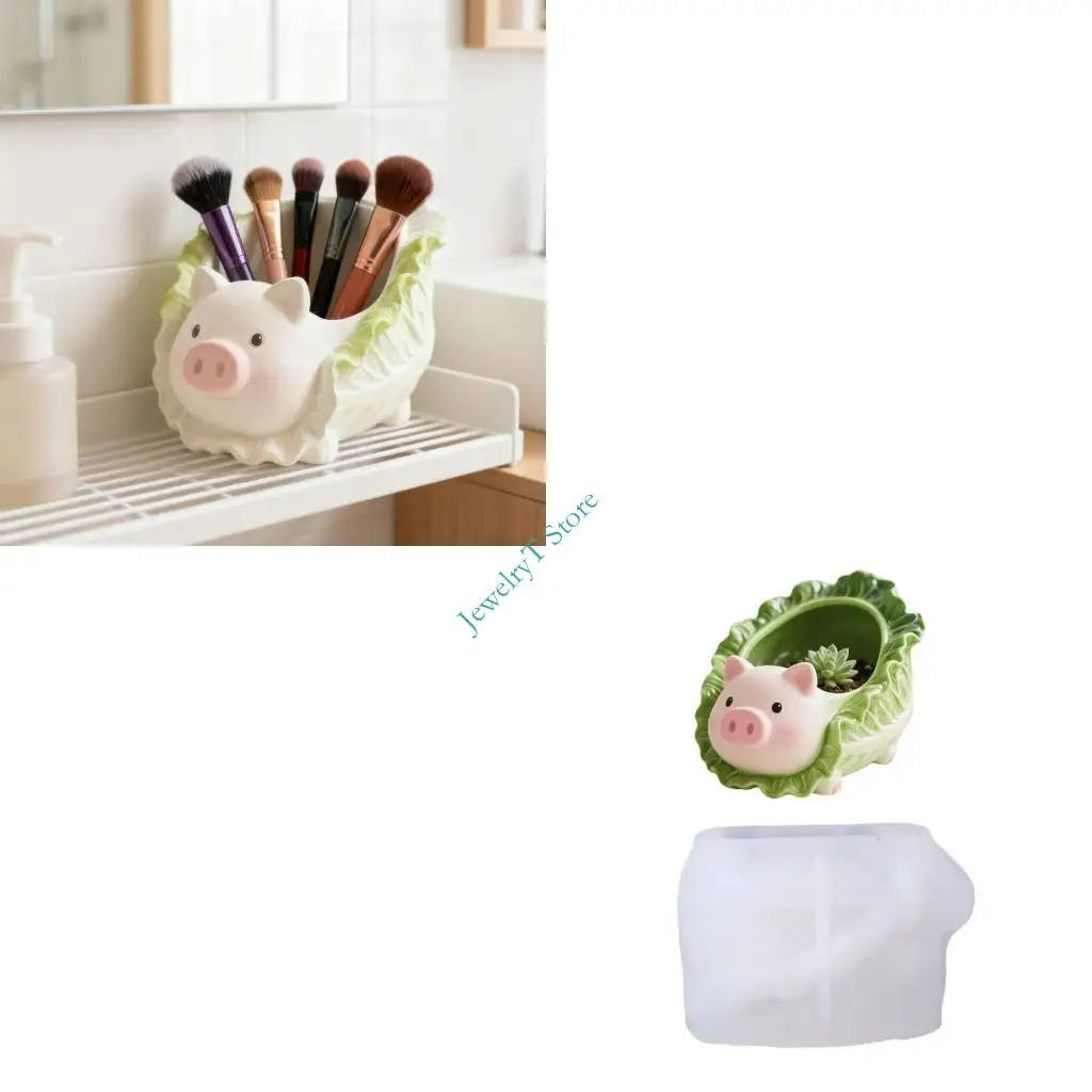 

Гибкая силиконовая форма для свиньи капусты LX9D для плантатора из бетонной смолы и декоративных держателей