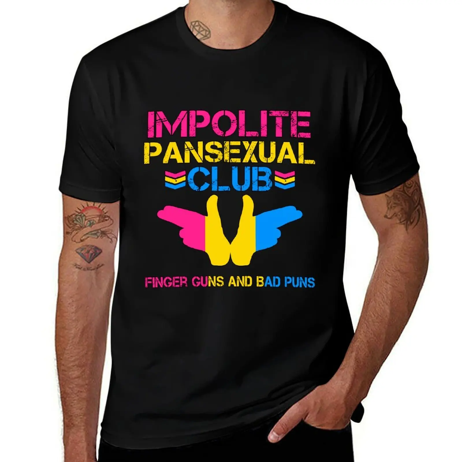 

Impolite Pansexual Club T-Shirt anime t shirts oversize man t shirt heavy cotton T-Shirt