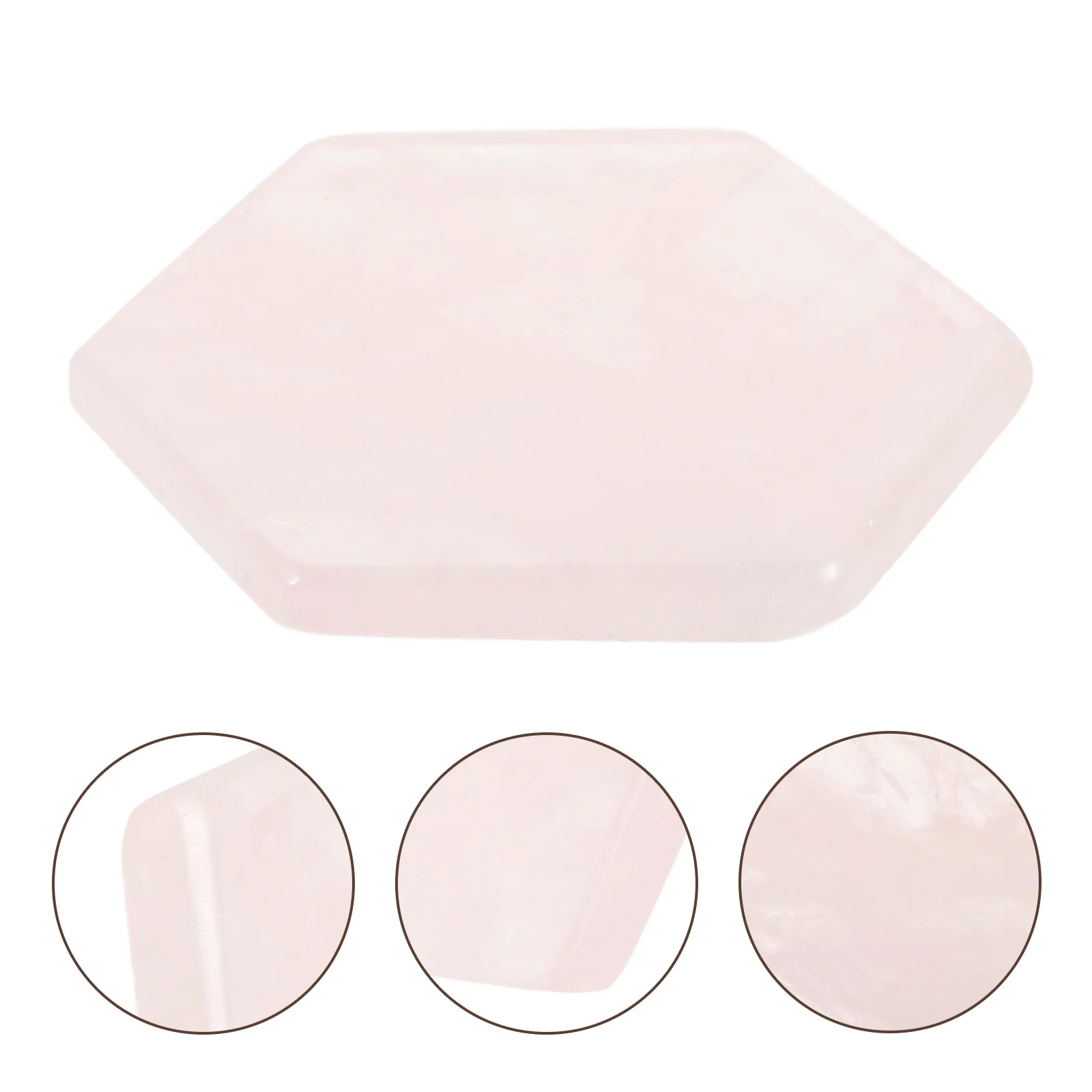 

Hexagon Pink Quartz Cup Holder Cup Mat Non Slip Heat Insulated Coaster for Coffee Tea Table Use Insulated Coaster