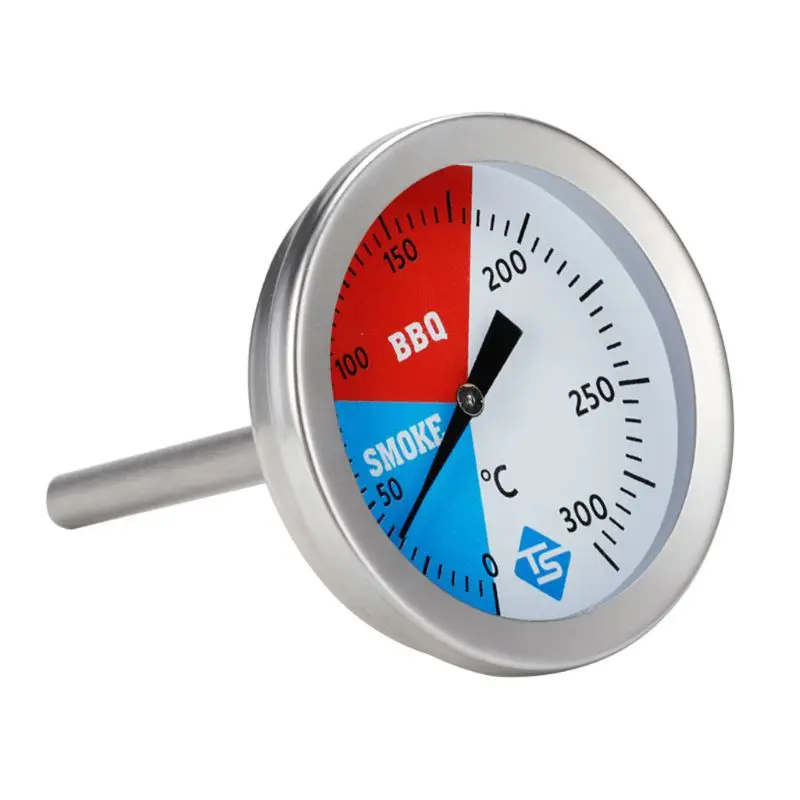 Thermometer Temperature Gauge Stainless Steel 300 ℃ Scale Waterproof Read Instantly for BBQ Smoke Process Control