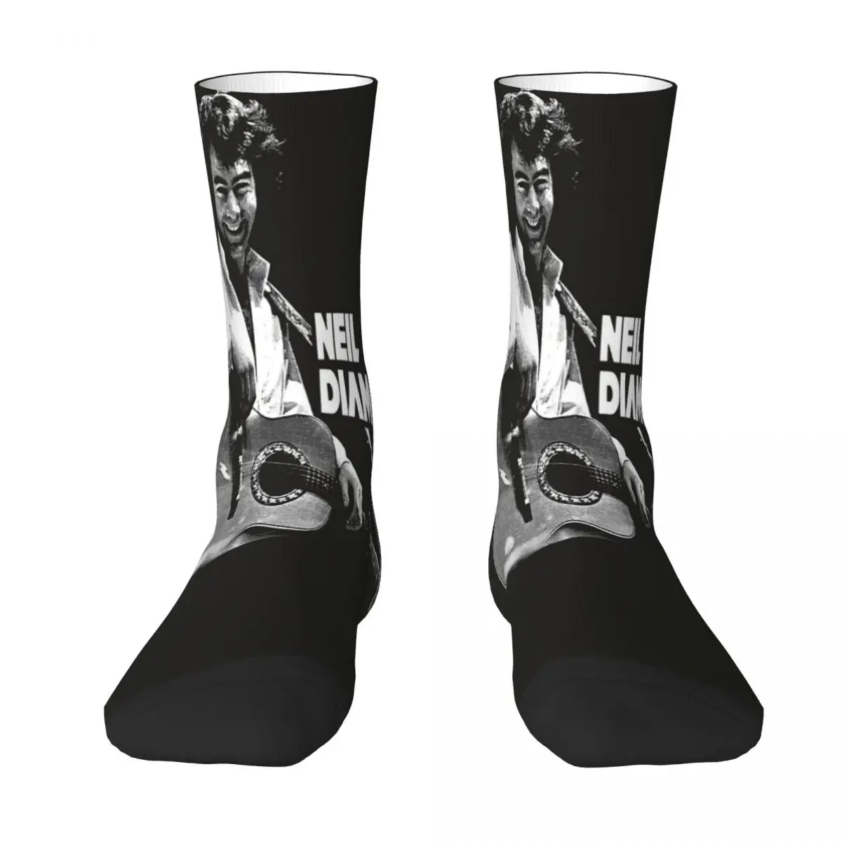 White And Black Neil Distressed Art Diamonds Socks Fashion Trends Unisex Stockings 3D Printing Gifts Breathable Socks