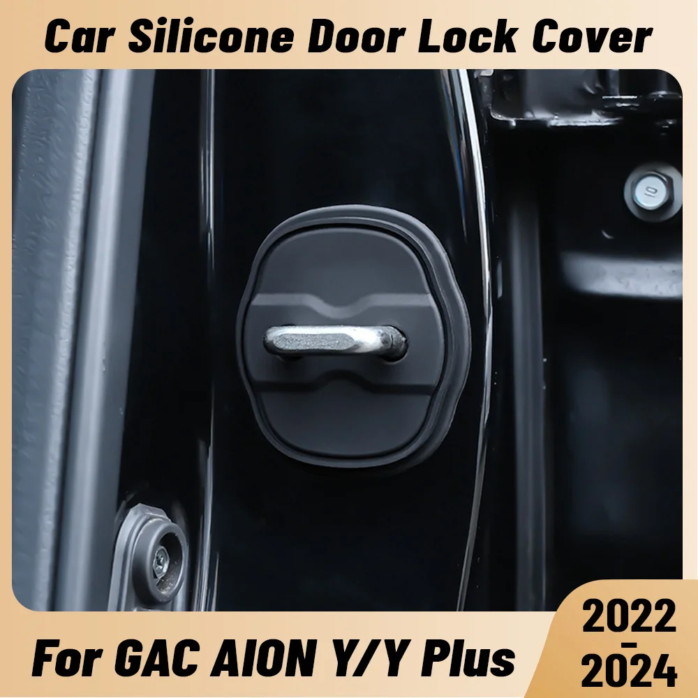 For GAC AION Y Y PLUS 2022-2024 Car Door Shock Absorber Door Lock Protector Silicone Auto Door Lock Latches Cover Accessories