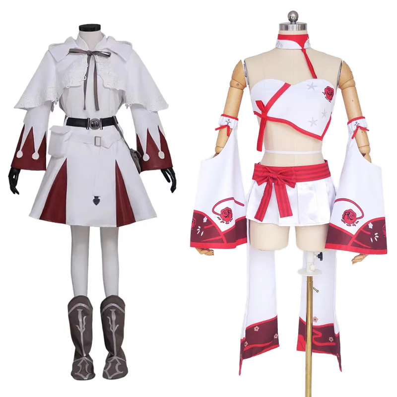 

Игра FF14 White Mage Lamitt Lamimi DRESS, костюмы для косплея, одежда для вечеринки в честь Хэллоуина, маленькая шаль + платье + пояс + сумка + бахилы