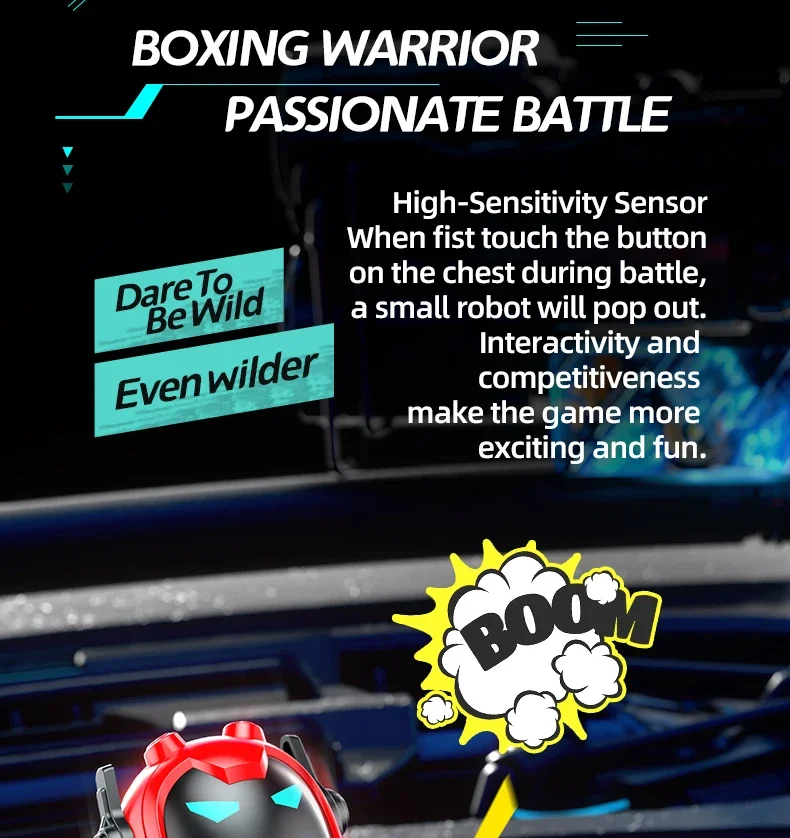 

RC Robot Battle Boxing Robot Remote Control Robot 2.4G One Key DEMO 360° Rotation LED Lighting RC Robot Gifts