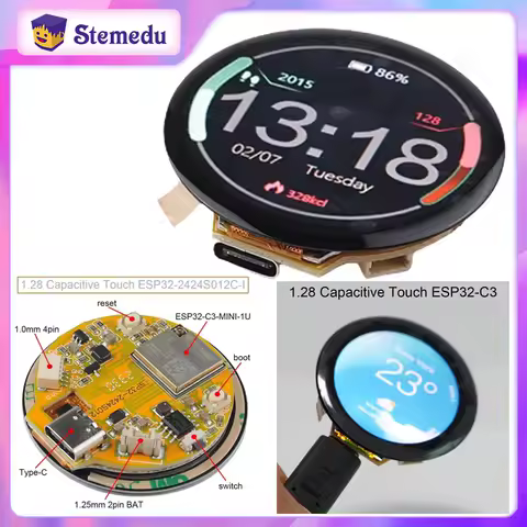 1.28inch TypeC ESP32 ESP32-C3 IPS Round Display ESP32-2424S012 Capacitive Touchscreen 240x240 TFT LCD Module GC9A01 Touch Screen