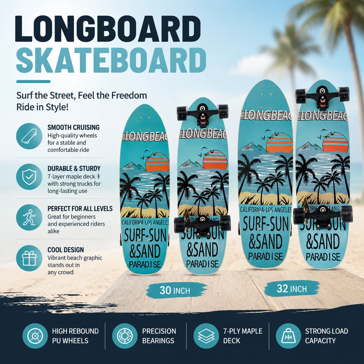 push-free-land-surf-skateboard-four-wheels-surfskate-double-sided-graphic-cruiser-board-for-adult-beginners-men-women-outdoor