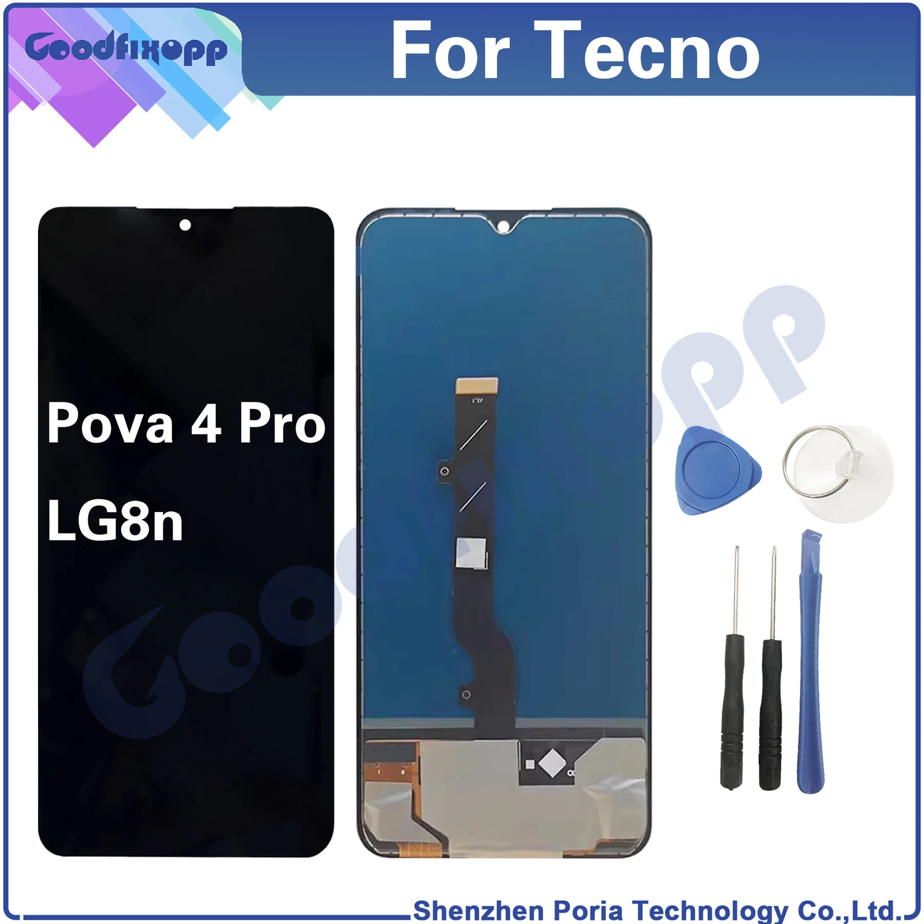 

For Tecno Pova 4 Pro LG8n Pova4Pro LCD Display Touch Screen Digitizer Assembly Repair Parts Replacement