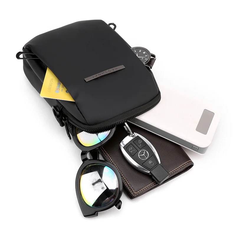 New men's messenger bag leisure sports belt hanging bag trend one shoulder small bag portable certificate mobile phone bag