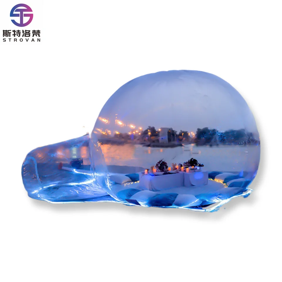 

STLF Large Inflatable Transparent Bubble Tent with LED Lighting PVC Lawn Party Clear Tent for Camping and Outdoor Events
