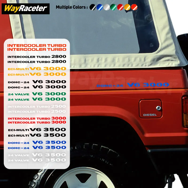 

2 Pcs 3000 3500 V6 & 2500 2800 Turbo Sticker Decal For Mitsubishi Pajero MK2 Shogun Montero V30 V40 V20 V70 V75 V60 V31 V32 V80