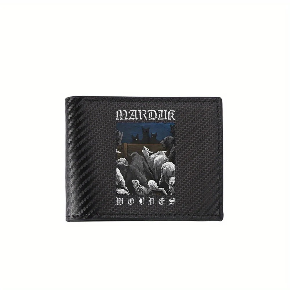 Dark wolves and glowing eyes Men's Wallets Simple Business Modern Stylish Printing Design Gifts For Father Boyfriend Christmas L