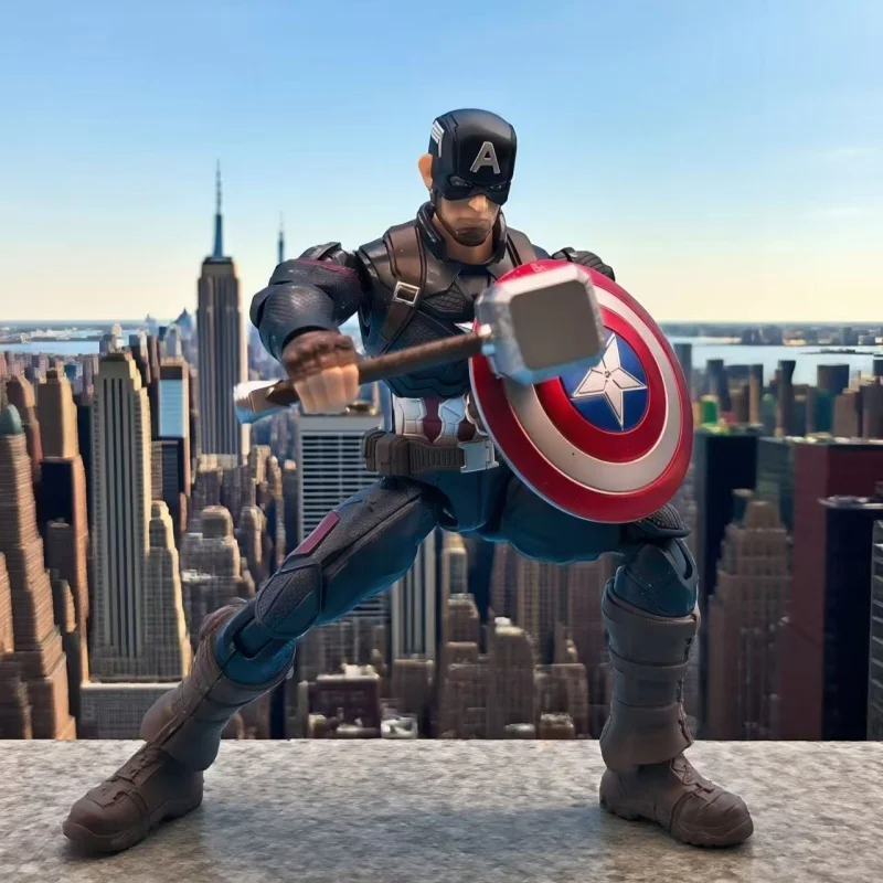 BLOKEES Klocki Konstrukcyjne Mężczyzna Marvel Comics Super Edition Kapitan Ameryka Ruchomy Model Zabawka Ozdoby Kolekcja Prezenty