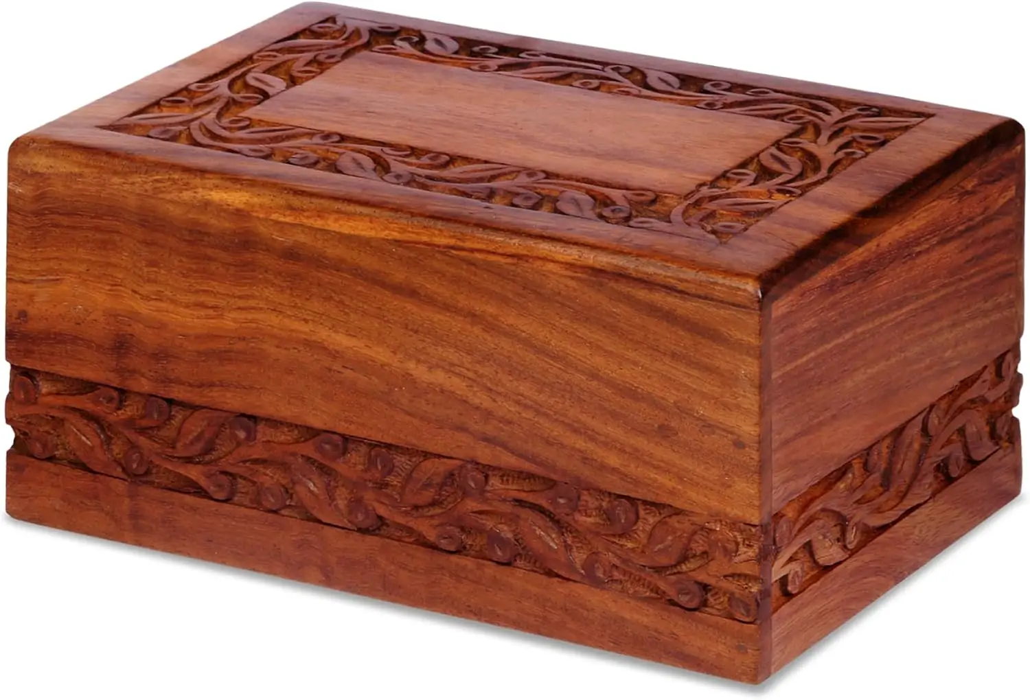

Wooden Keepsake Urn Box, Cremation Urns for Human Ashes, Handcarved Decorative Memorial, Wood Casket for Pets, Cat, Infant, Adult Memorial, Burial Urns for Ashes - Small