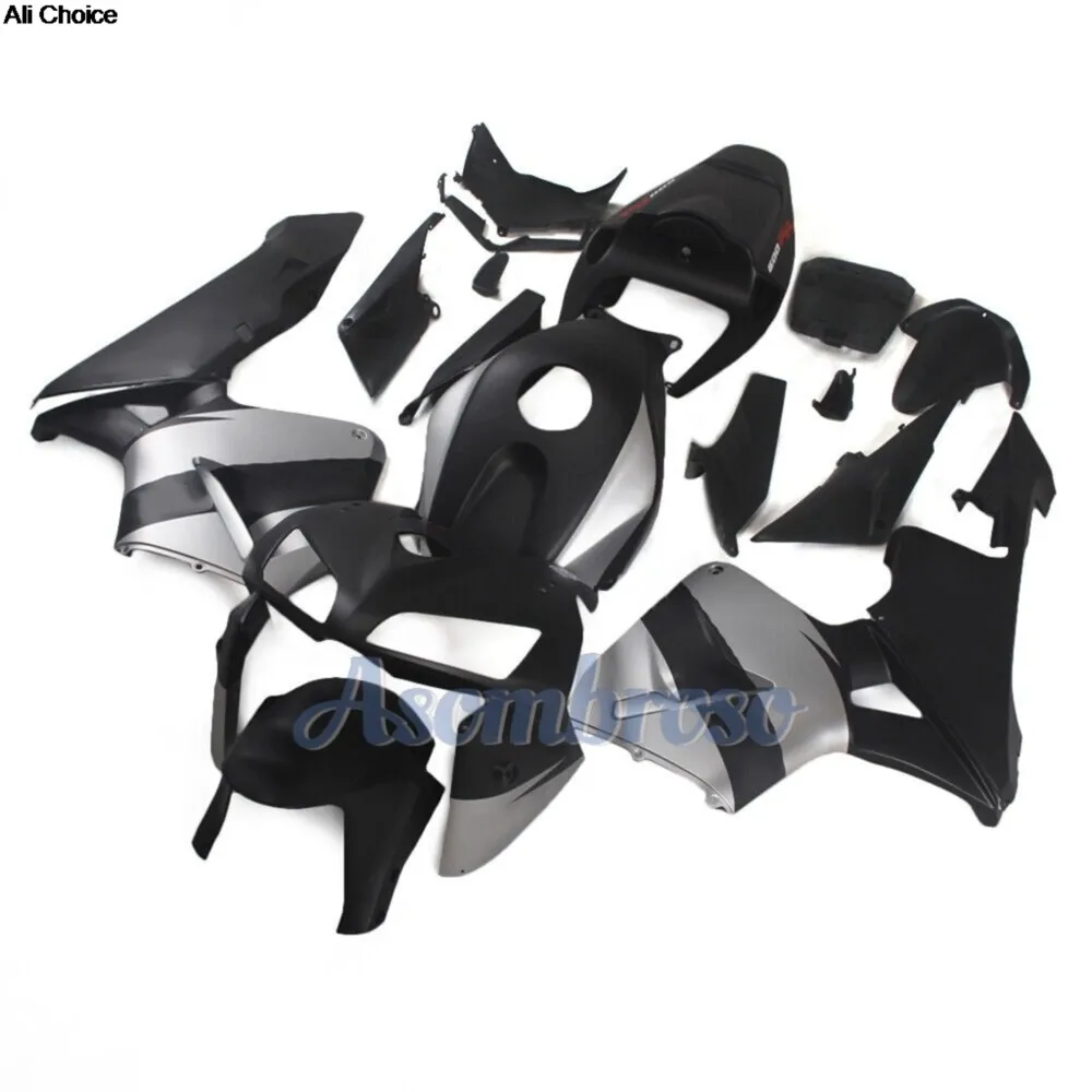 Injection Mold ABS Whole Fairings Kit Fits CBR600RR PC37 2005 2006 CBR 600RR F5 05 06 Bodywork Set Matte Black Silvery