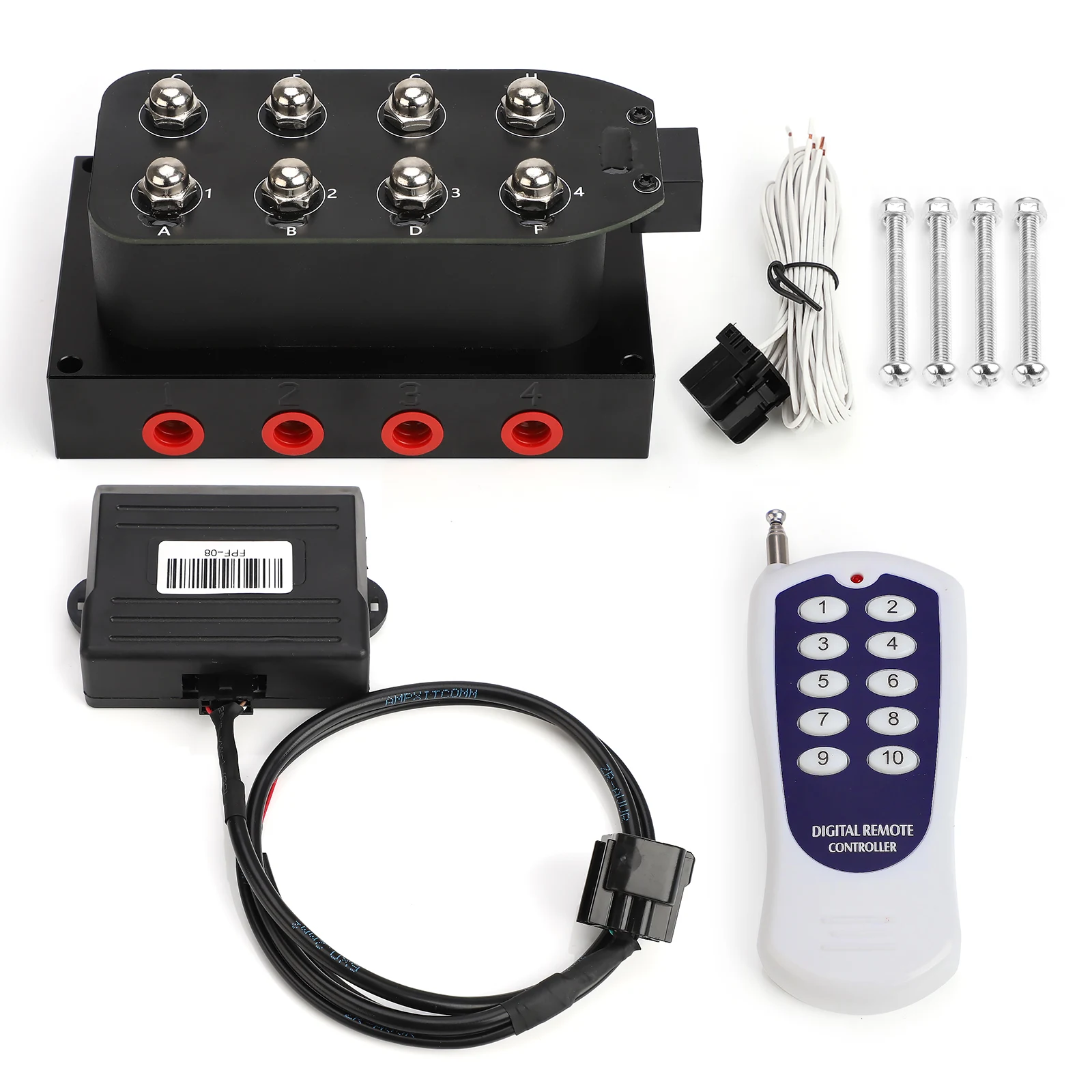 12 فولت 8 صمام الهواء ركوب تعليق المنوع الأسود العالمي 0-200 PSISolenoid صمام كتلة مع جهاز التحكم عن بعد #2