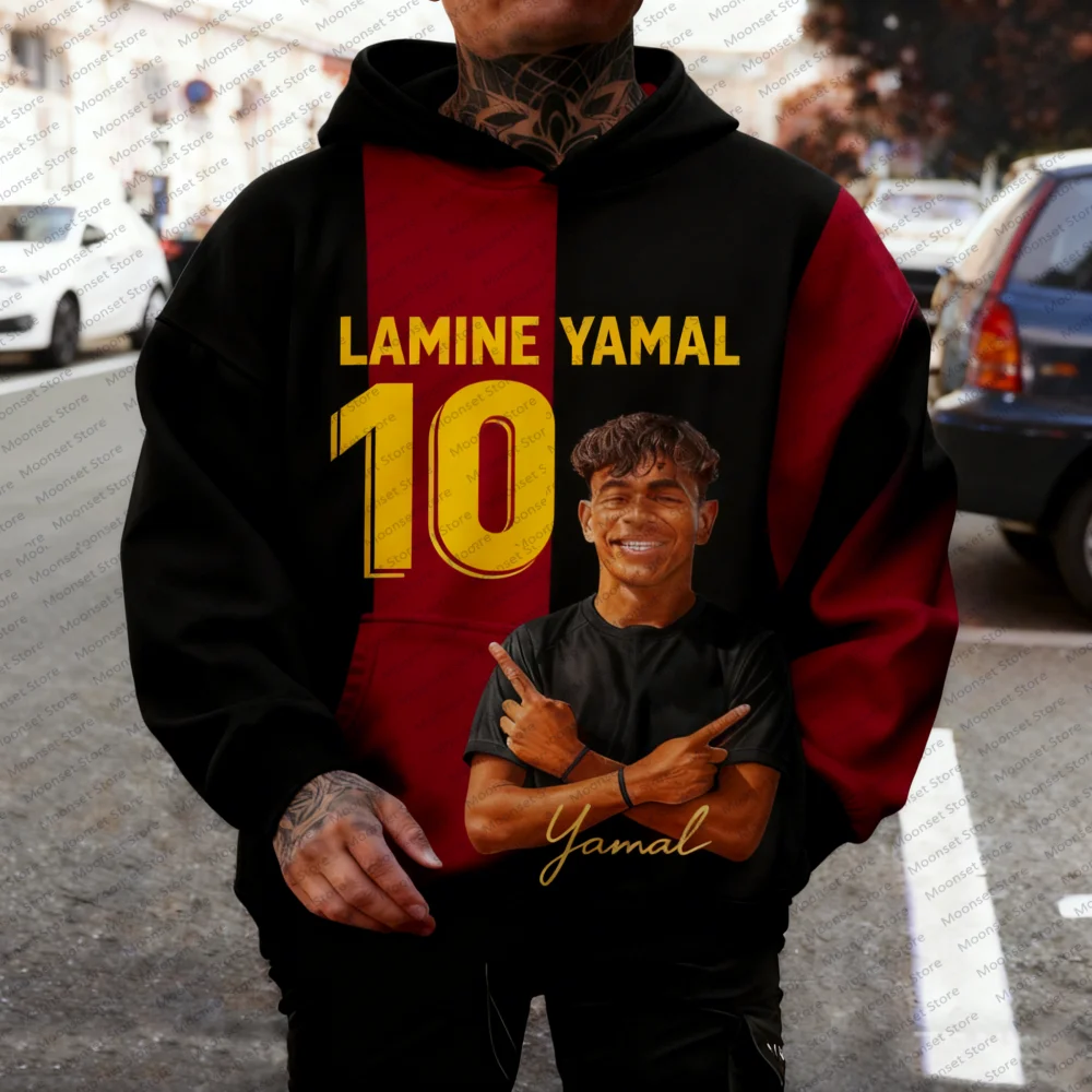 Yamal Hoodie Fashion 3D Autumn winter Sports Football Hoodie Daily Outdoor Breathable Tops Hoodie Men Women's Hoodie Kids Hoodie