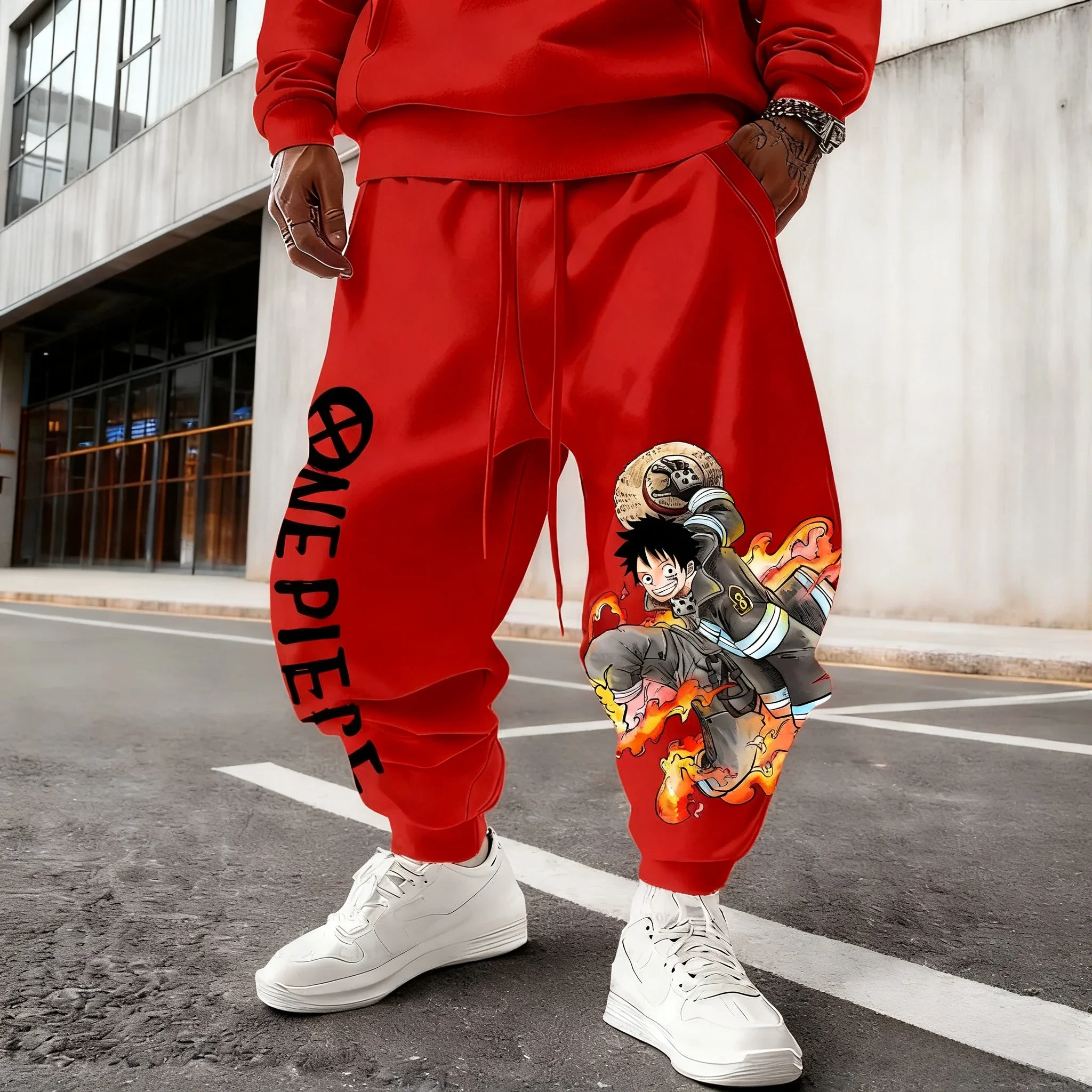

ONE PIECE Аниме-принтер Sweetpants 2026, осень/зима, новые мужские и женские трендовые брюки в стиле хип-хоп Y2K, повседневные спортивные брюки с резьбой