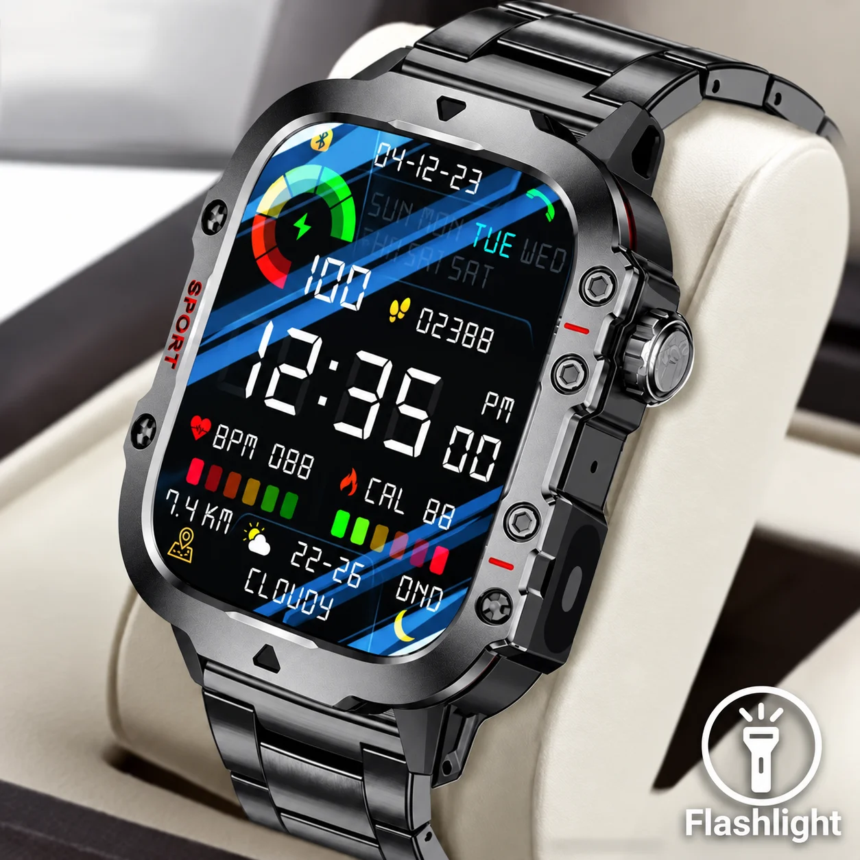 G.L Wear H12 and Q11 Military Smart Watch Men Outdoor Sports Fitness Tracker Health Monitor Bluetooth Call Smartwatch