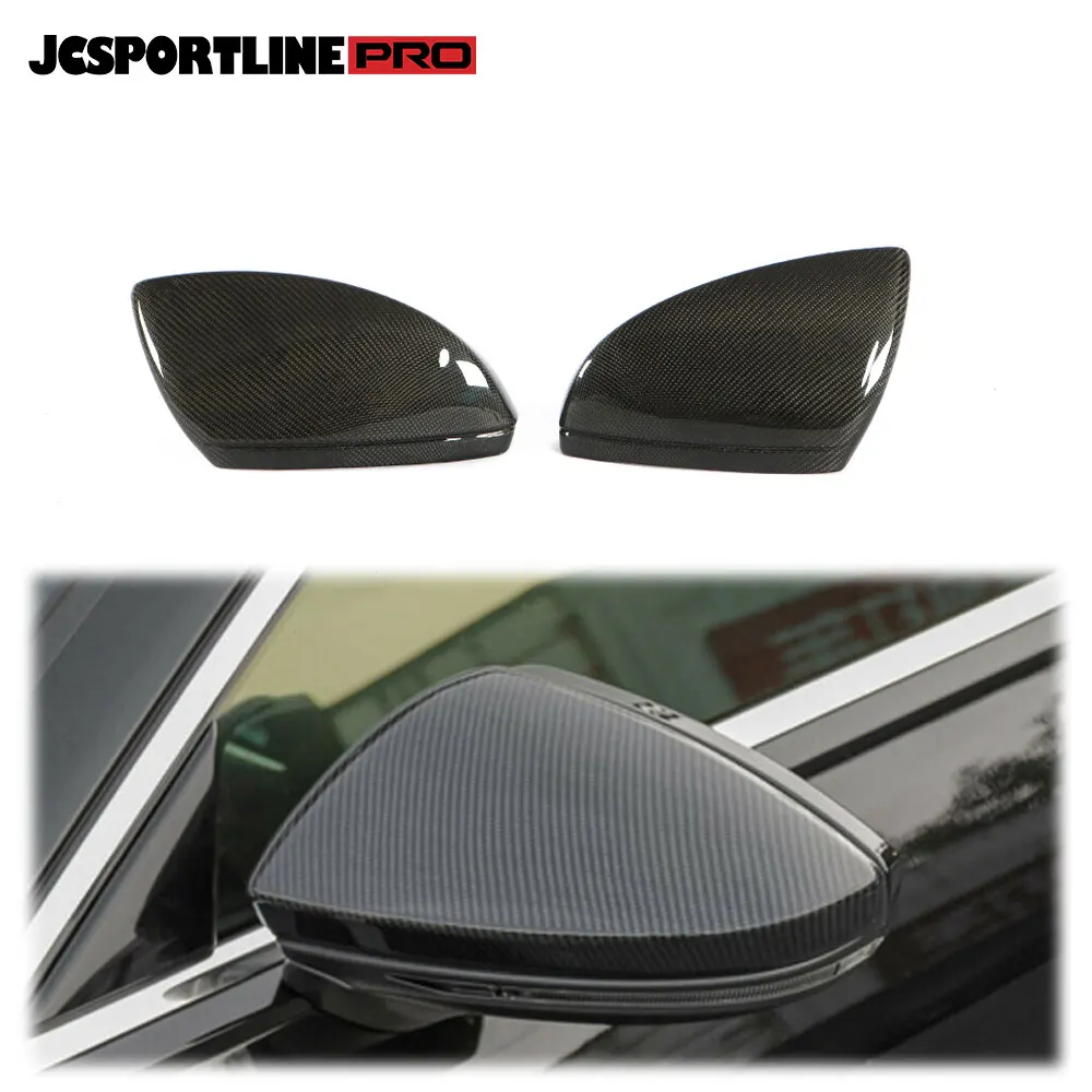 For AUDI A6 A7 A8 2019-20 Rearview Mirror Cover replacement W/O Lane Assist 2PCS Carbon Car Mirror Covers