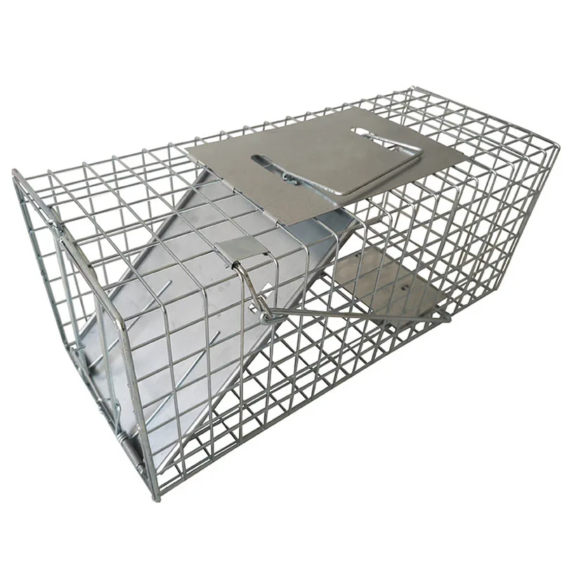 Middle FOLDABLE Reusable Bait Snap treadplate Catching rescuing rabbit cat Weasel cage animal trap cage warehouse