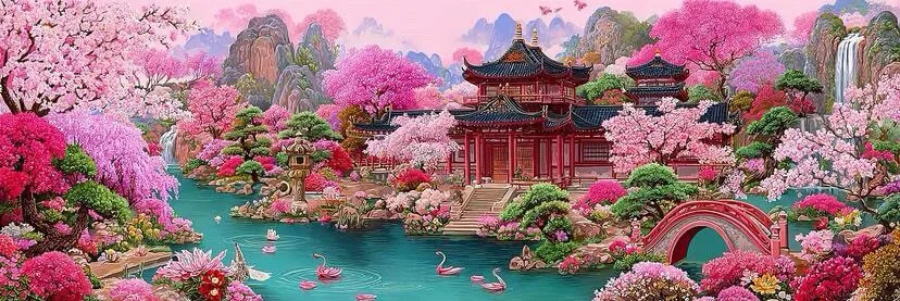 

9CT 11CT Lake Pre-Printed Cross Stitch DIY Embroidery Set Handicraft Floss Needle Crafts Large Size