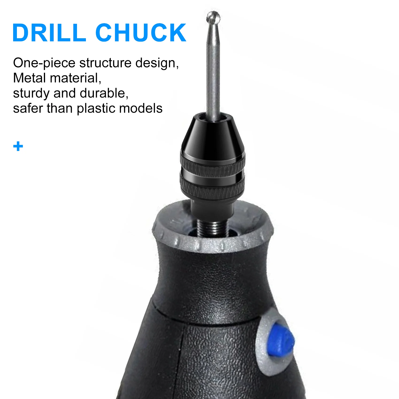 N84R Drill Chuck, 1/32 To 1/8 Replacement 4486 Drill Keyless Bit Chuck Shaft Rotary Tool Quick Change Adapter Kit