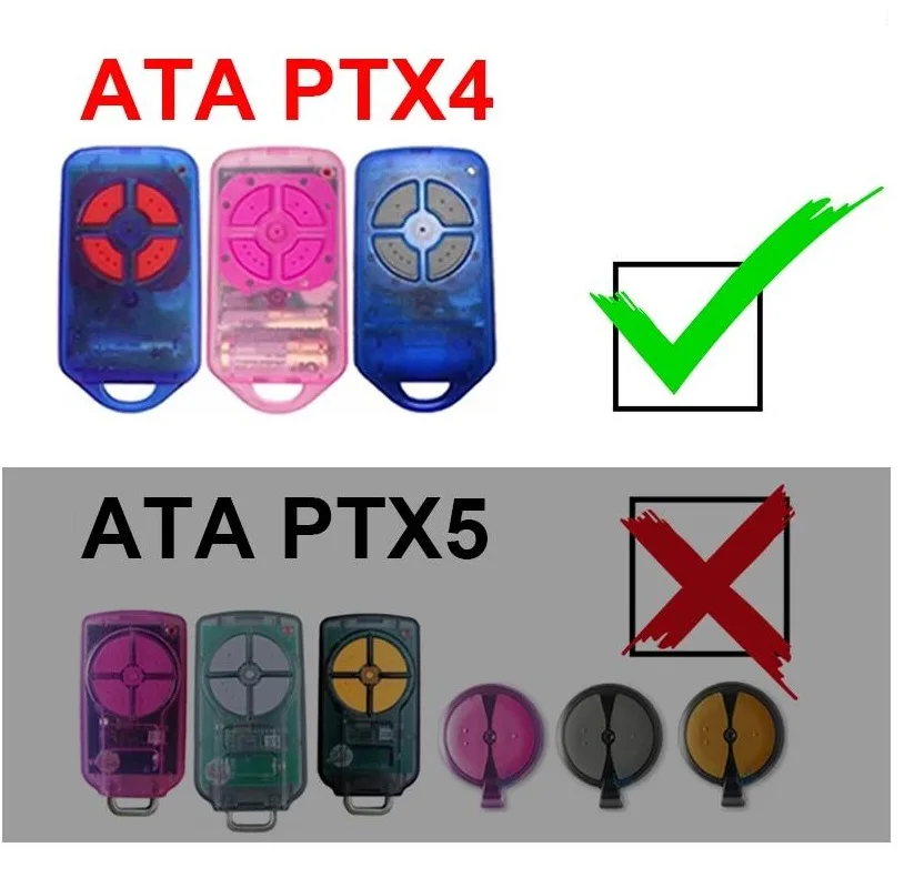 Voor ATA PTX4 RTX-4 Securacode Gate Garagedeur Afstandsbediening Vervanging 433.92MHz Rolling Code Voor CRX-1 CRX-2