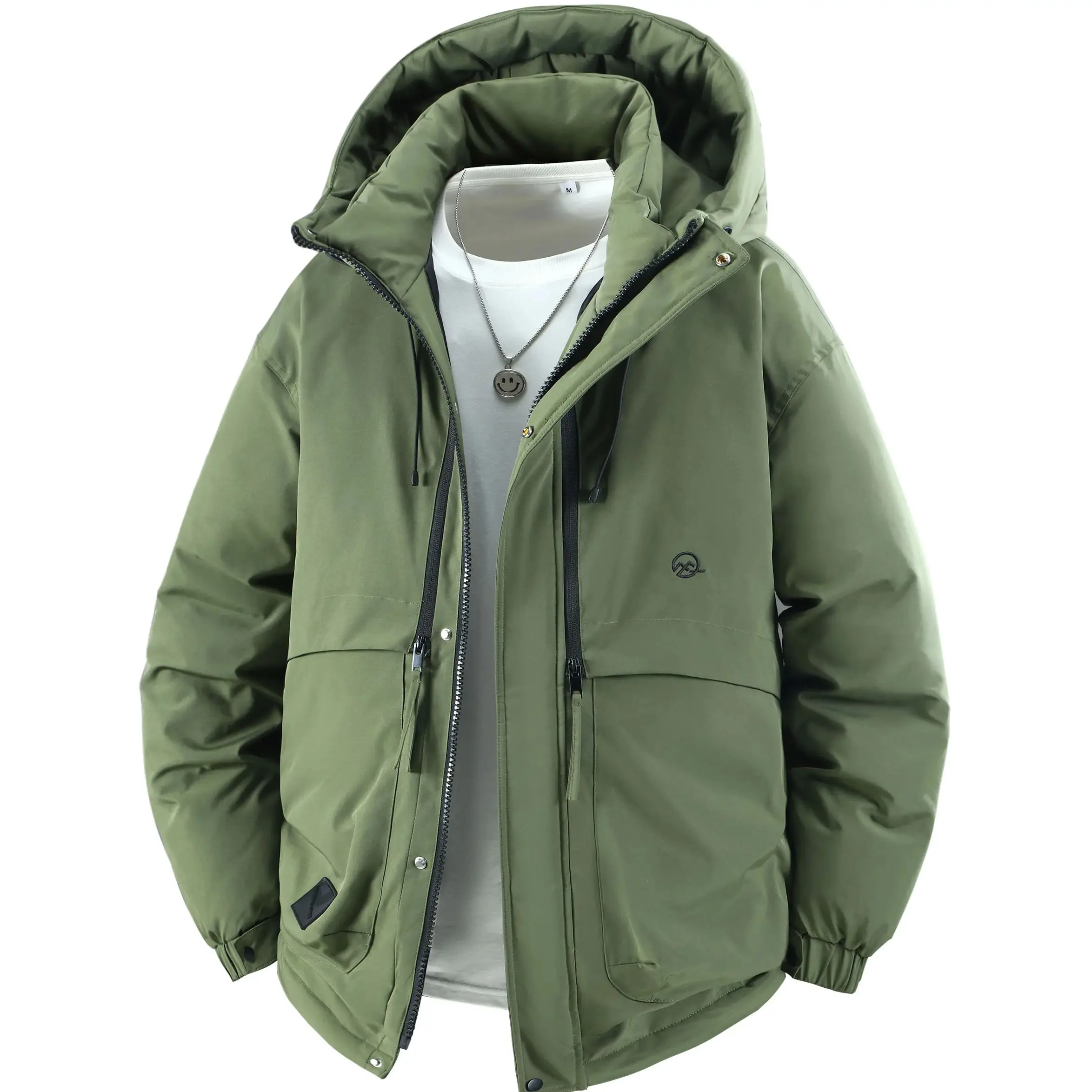 

Men's Winter New Thickened Warm Hooded Workwear Jacket Large Sizes padded 12XL