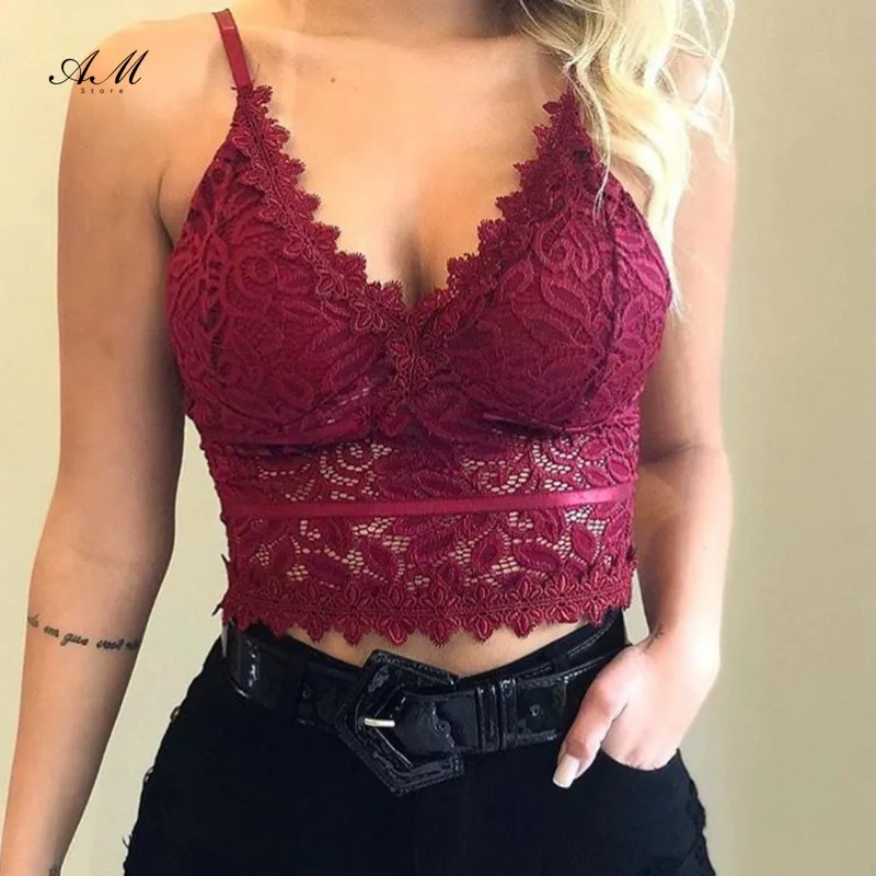 2024 Bralette Lace Bras Push Up for Women Sexy Lingerie Corset Camis Vest Underwear Wire Free Sheer Summer Crop Top Lingerie