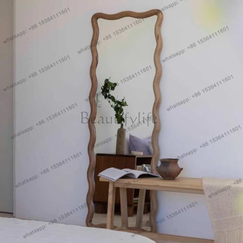 Bedroom retro wavy full-length mirror French antique floor mirror household view 4