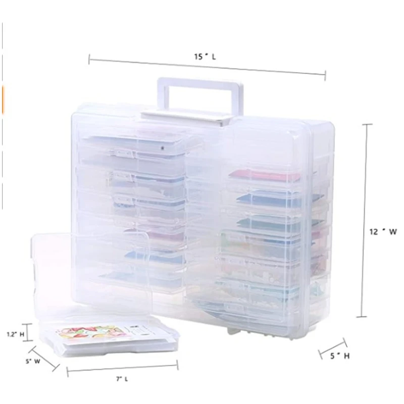 Multifunction Acrylic Box 16pcs Small Cases Storage Acccessories Organizer Photos Puzzles Stationery Postcards Plant Seeds 2kg