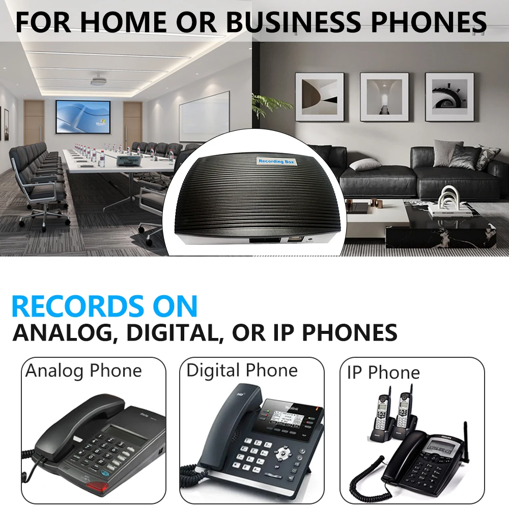 Business Call Record Management Equipment 2/1-Channel USB Telephone Recorder Recording System Incoming Call Recording Query