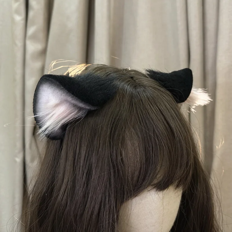 Original handmade beast cat ear simulation animal ear headband hair clip KC Lolita cosplay costume accessories Halloween  Xmas