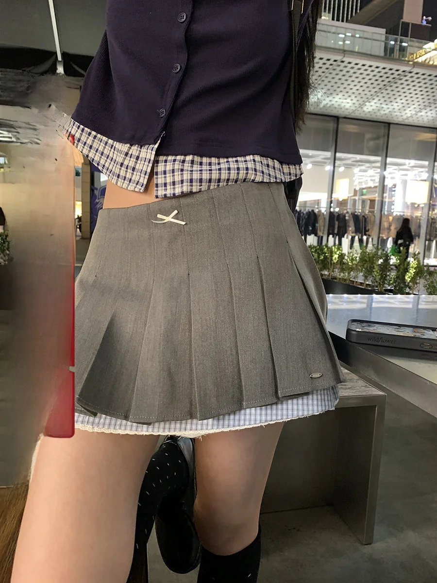 

Sinbounboun ey Series High Waist A-Line Pleated ort Skirt Color Blo Design Ci Commute Women's Faion College Sle