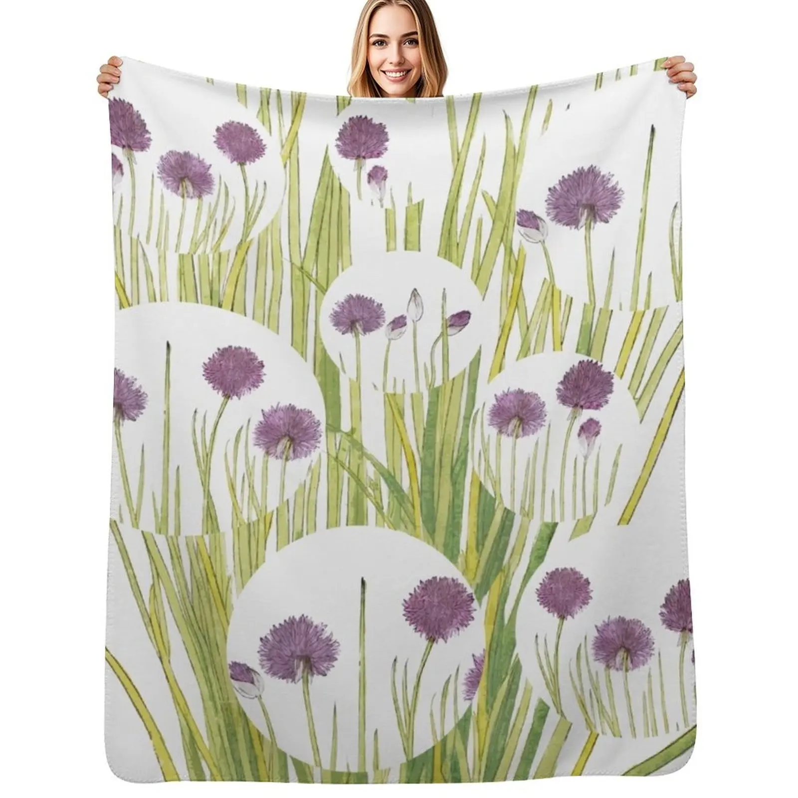 Botanical watercolour Throw Blanket christmas decoration Summer for sofa Bed covers Fashion Sofas Thins Blankets