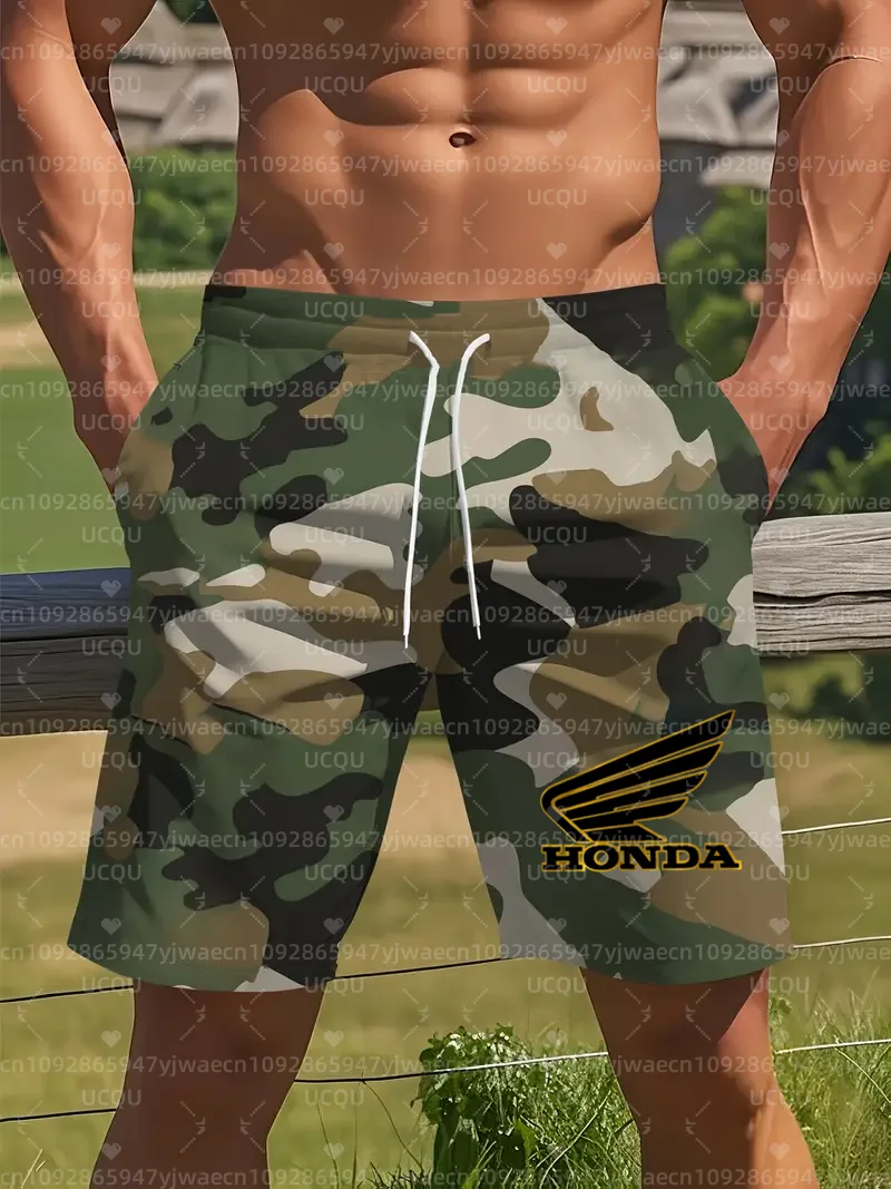 

Камуфляжные шорты для езды на мотоцикле с 3D принтом, быстросохнущие дышащие спортивные шорты с короткими рукавами для мужчин и женщин, шорты для верховой езды Honda