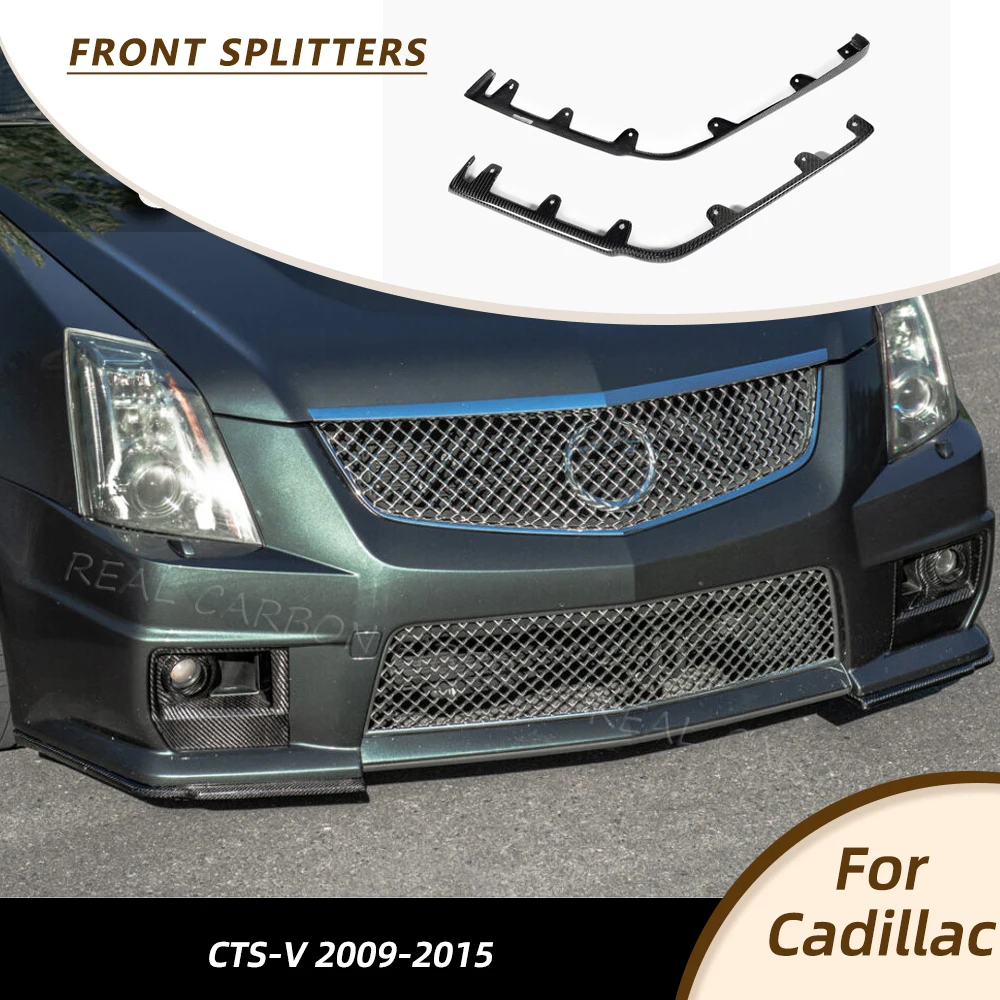 

Car Front Splitter for Cadillac CTS-V Coupe 2009-2015 Carbon Fiber Car Front Bumper Lip Canards Winglets Protector Body Kits