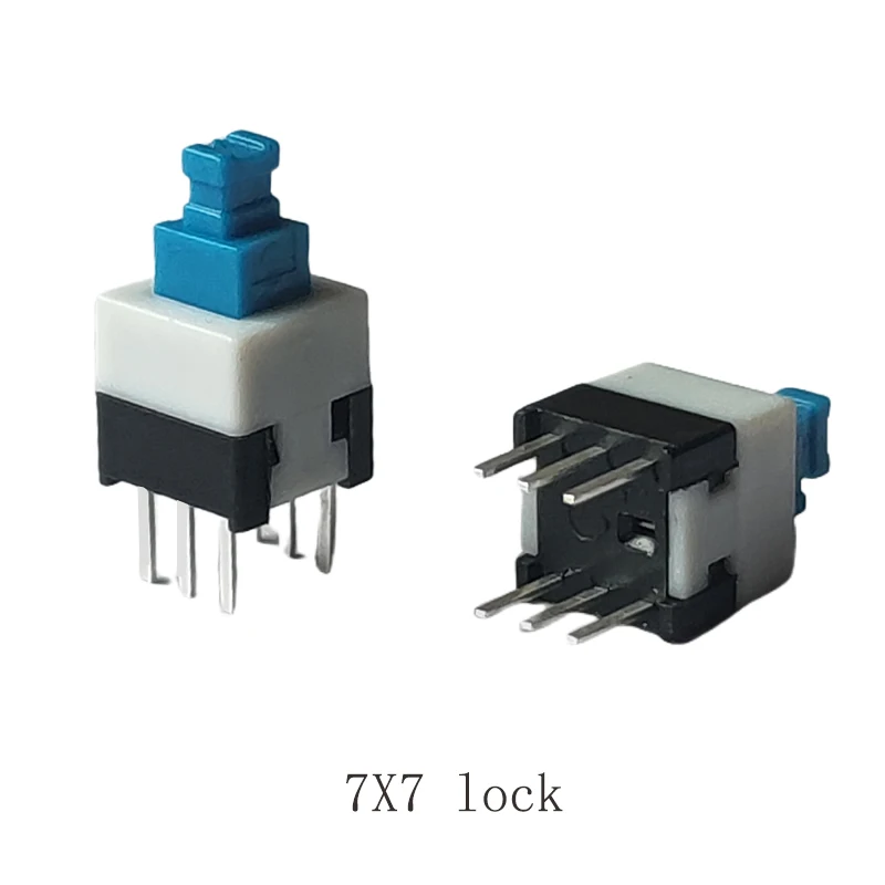 20Pcs Self-Locking Push Switch Press On Press Off Button Switch 6Pin Size 5.8x5.8mm 7x7mm 8X8mm 8.5x8.5mm